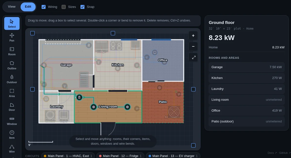 Floor plan editor